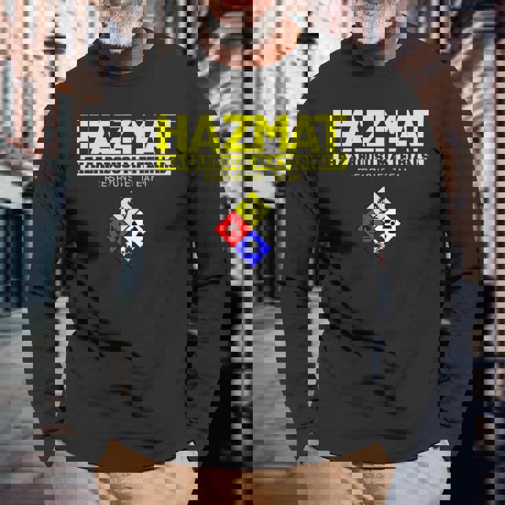 Hazmat 危険物対応チーム技術者tシャツ 長袖Tシャツ 高齢者への贈り物