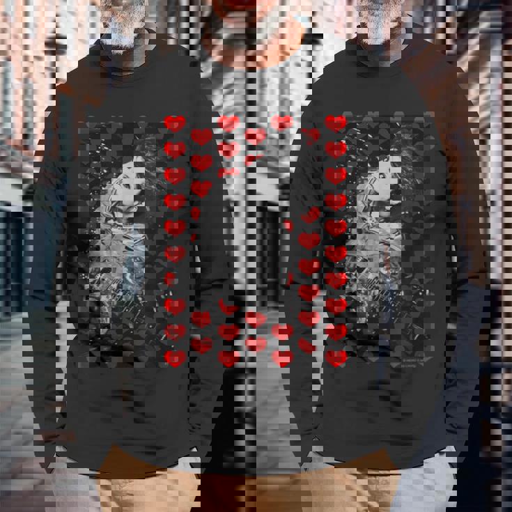 Heart Red 長袖Tシャツ 高齢者への贈り物