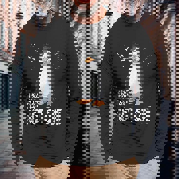 I Hold That Not Out デングリッシュのことわざ 面白い 楽しい 長袖Tシャツ 高齢者への贈り物