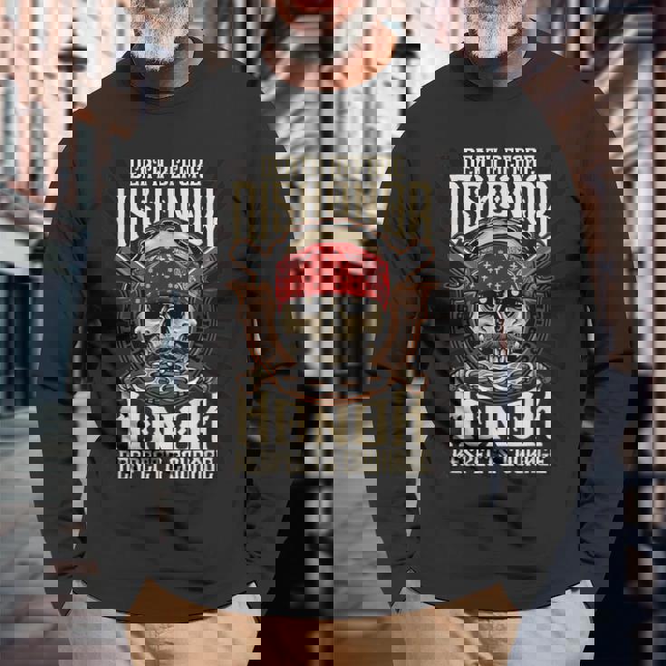 Honor Respect Courage メタルツール 真鍮ナックル 長袖Tシャツ 高齢者への贈り物