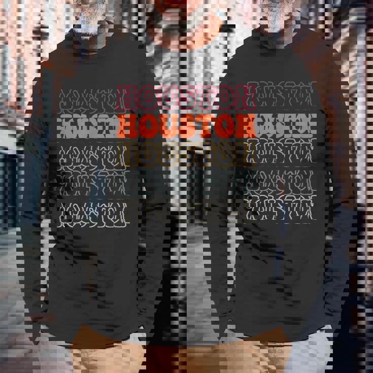 Houston ヒューストン 長袖Tシャツ 高齢者への贈り物