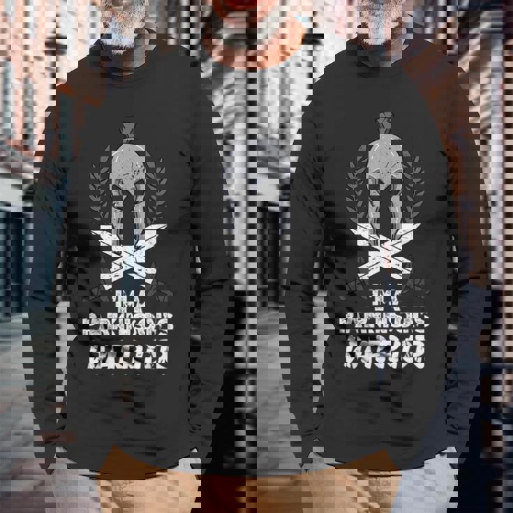 I'm A Parkinson's Warrior パーキンソン病啓発 長袖Tシャツ 高齢者への贈り物