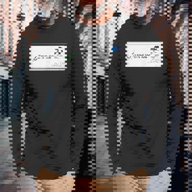 I'm Not A Robot Web Internet Quiz Question 長袖Tシャツ 高齢者への贈り物