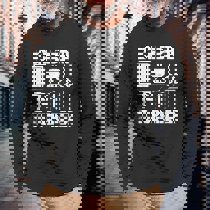 Ich Bin ターナー アート 体操モチーフ 男の子 メンズ 長袖Tシャツ 高齢者への贈り物