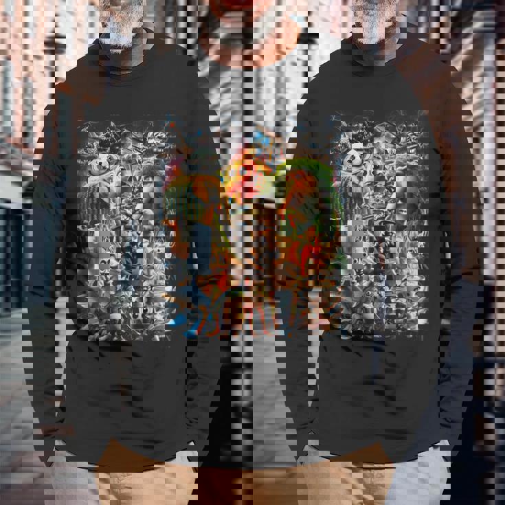 Italian Brainrot 面白い イタリアン ブレイン ロット ミーム キャラクター 長袖Tシャツ 高齢者への贈り物