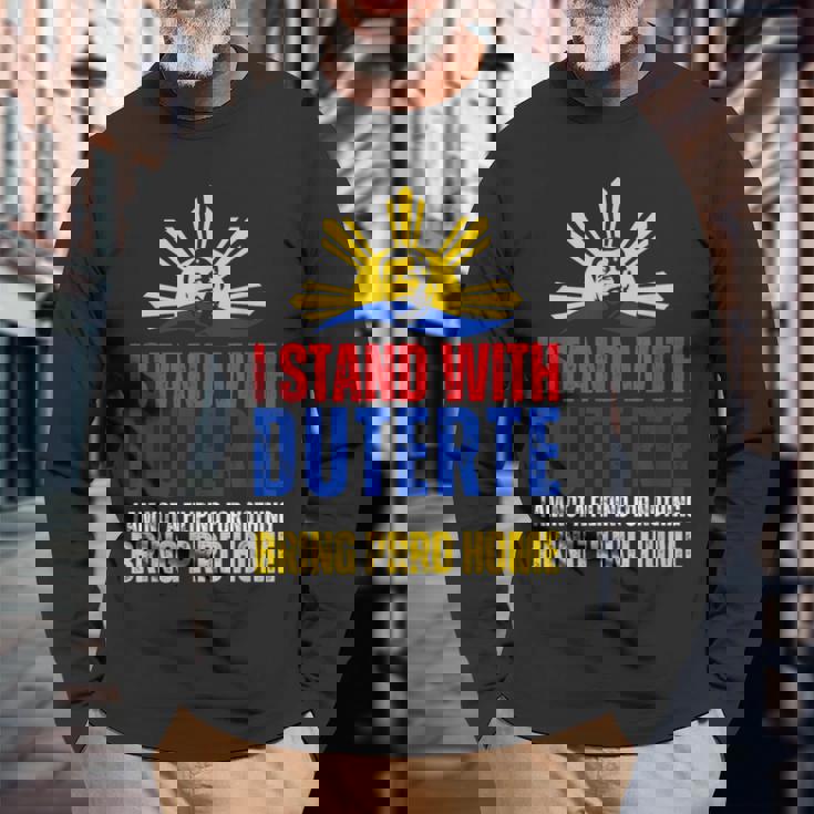 Itand With Digong Duterte Prrd Du30 フィリピン国旗 長袖Tシャツ 高齢者への贈り物