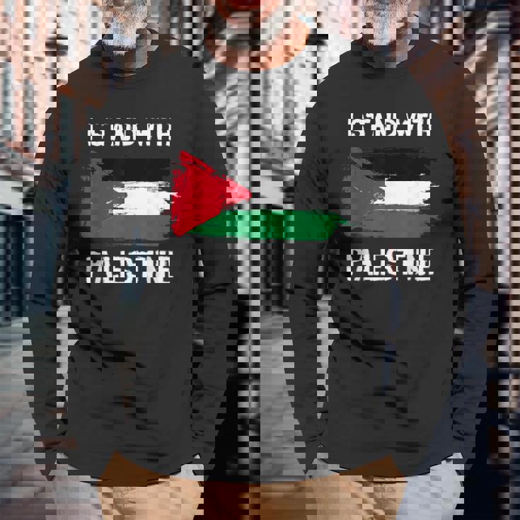 Itand With Palestine ペンダント フリーガザエルサレムモスク 長袖Tシャツ 高齢者への贈り物