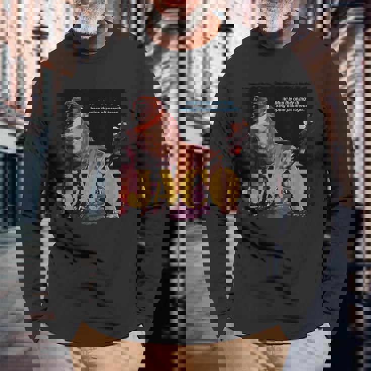 Jaco Jazz Wisdom ベーシストミュージシャン 長袖Tシャツ 高齢者への贈り物