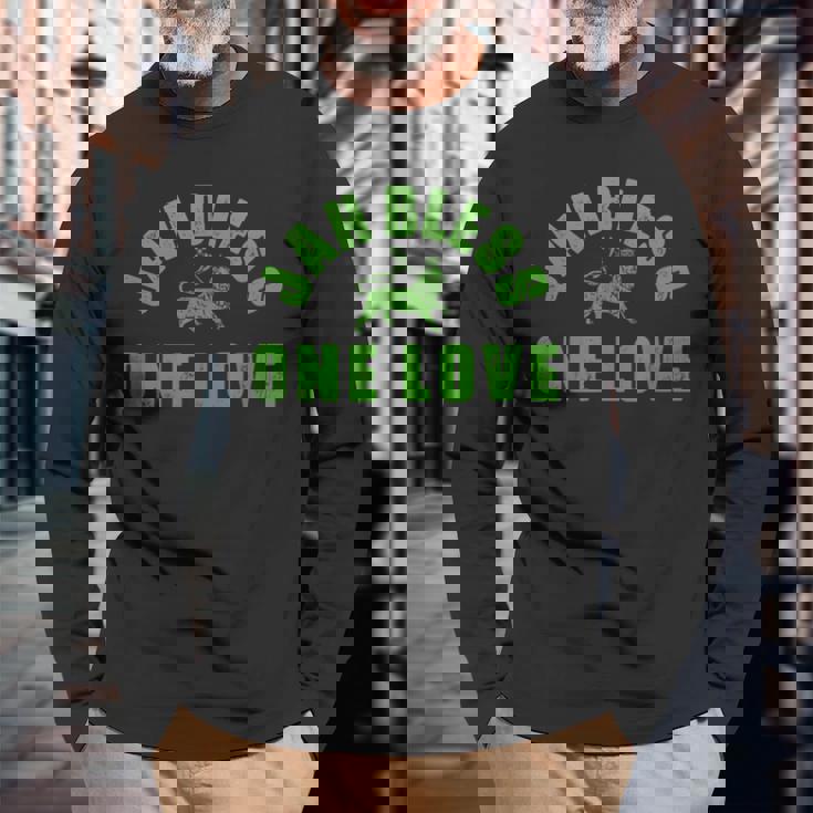 Jah Bless Reggae Music Lion Of Judah Jamaica レゲエ ダンスホール 長袖Tシャツ 高齢者への贈り物