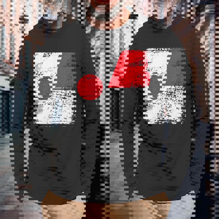 Japanese Flag Indonesiaインドネシアの遺産 インドネシアのルーツ 日本の国旗 インドネシアの国旗 長袖Tシャツ 高齢者への贈り物