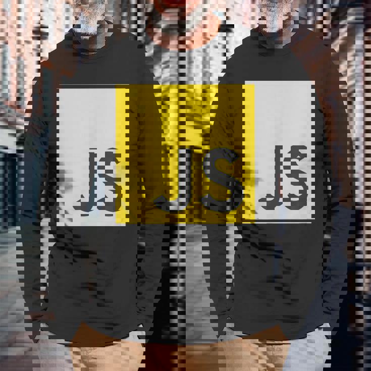 Javascript Js React AngularjsueJs NodeJs プログラマーオタク 長袖Tシャツ 高齢者への贈り物