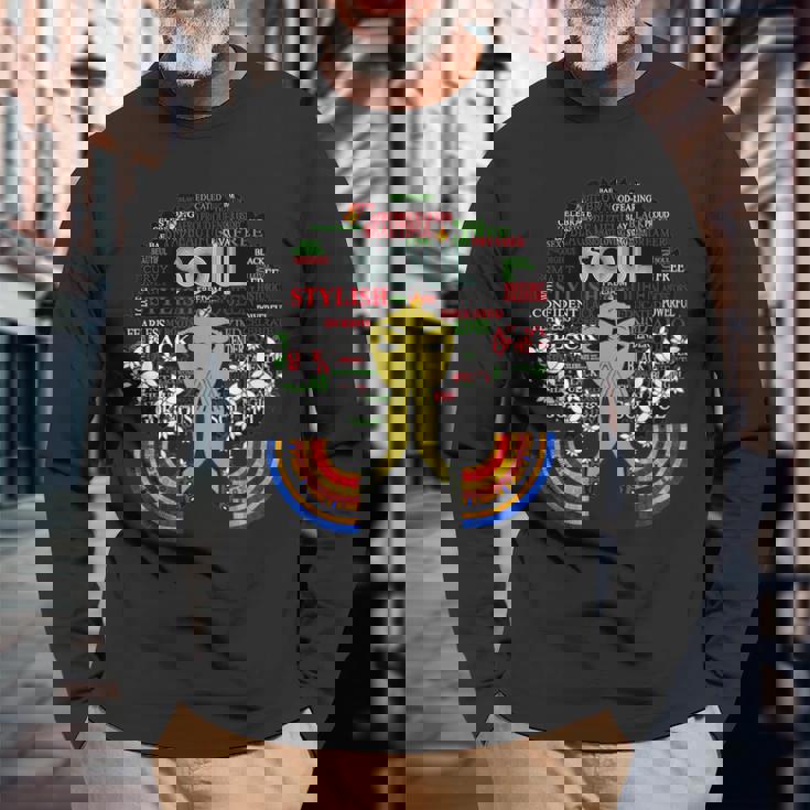 Jazz Funk &Oul アフロレトロヴィンテージミュージック 長袖Tシャツ 高齢者への贈り物