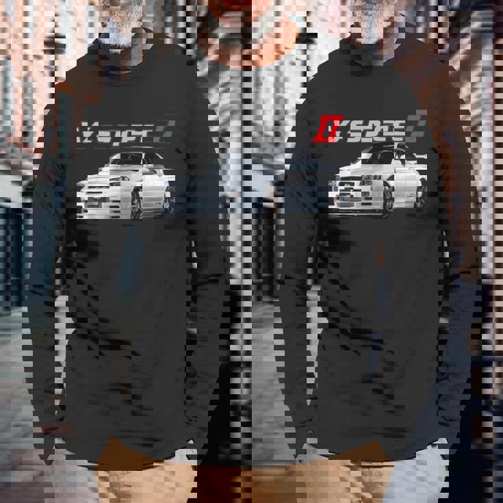 Jdm Car R34-Spec Ii Rb26 スカイライン 長袖Tシャツ 高齢者への贈り物