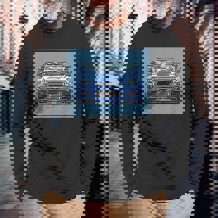 Jdm Gt R カーシーン チューニング スカイライン R34 ドリフト インポート 長袖Tシャツ 高齢者への贈り物