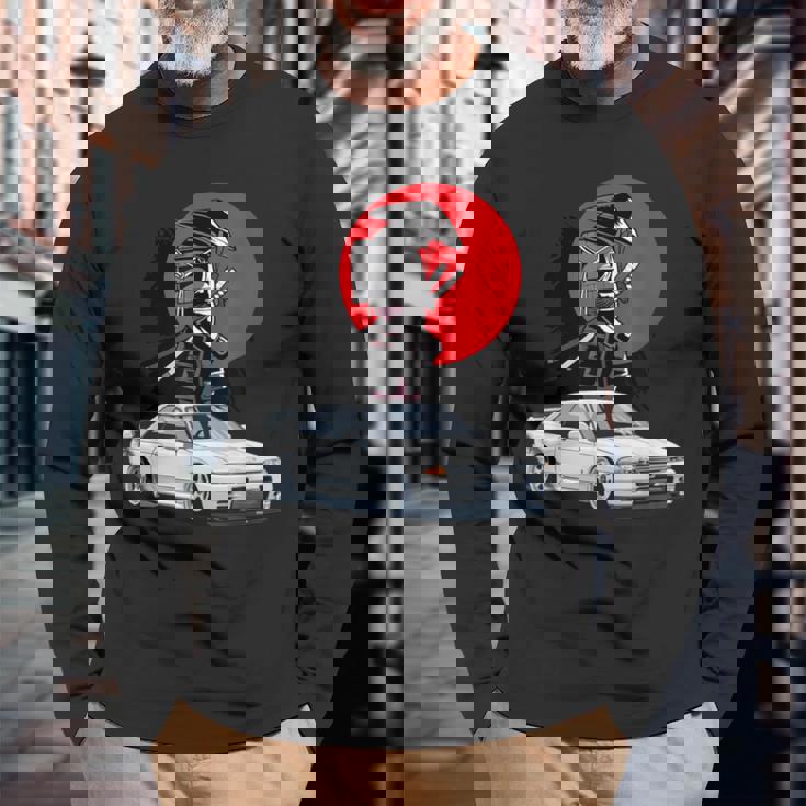 Jdm スカイライン R32 カーチューニング ジャパンサムライドリフト 長袖Tシャツ 高齢者への贈り物