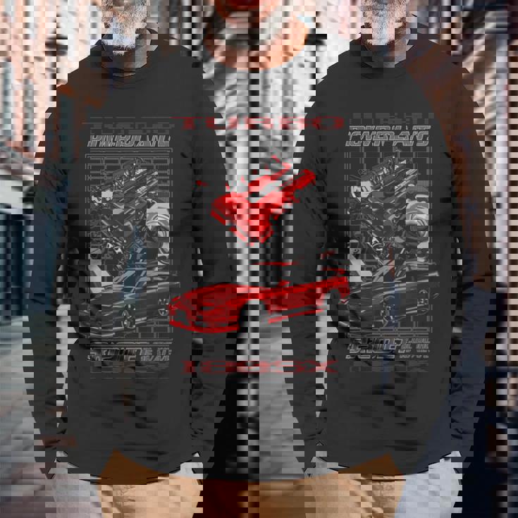 Jdm13 180Sx ターボ 長袖Tシャツ 高齢者への贈り物