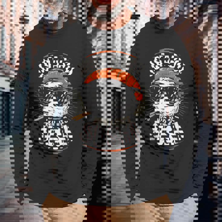 Just A Boy Who Lovesushis ushi Lover キッズ ボーイズ ティーン 長袖Tシャツ 高齢者への贈り物