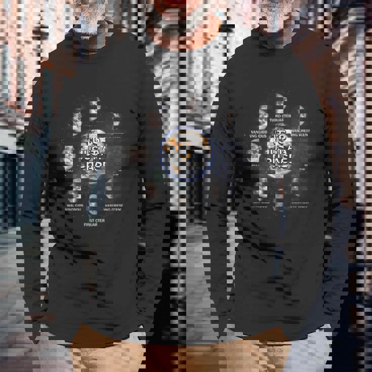 Just A Phase Moon 月面宇宙科学愛好家 天文学惑星 長袖Tシャツ 高齢者への贈り物