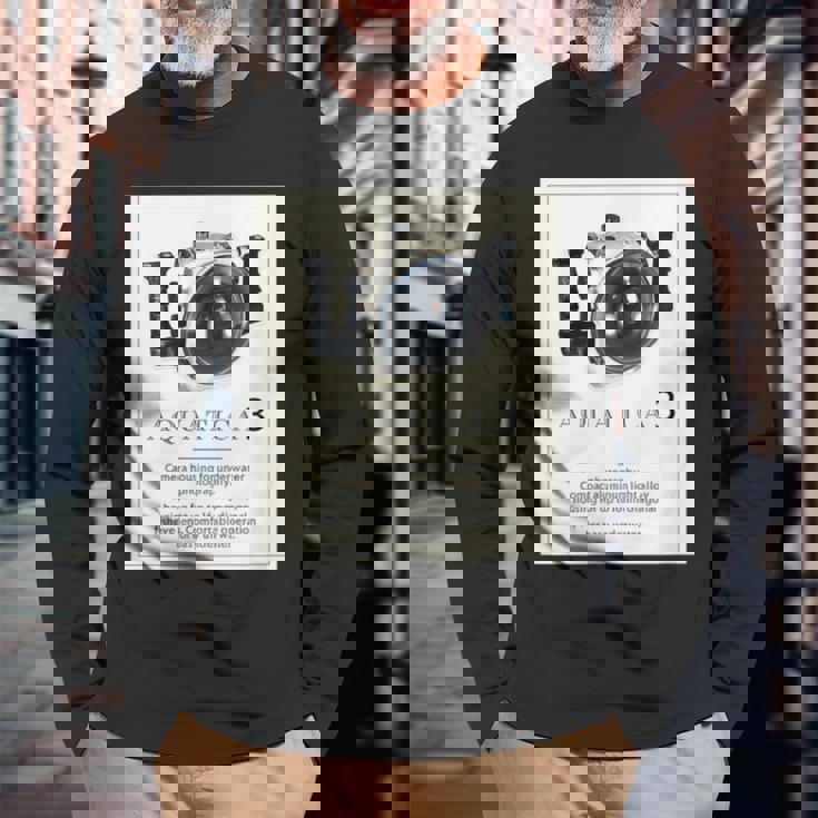 Kenko 水中カメラハウジングaquatica アクアティカ 前面プリント 80年代復刻 長袖Tシャツ 高齢者への贈り物