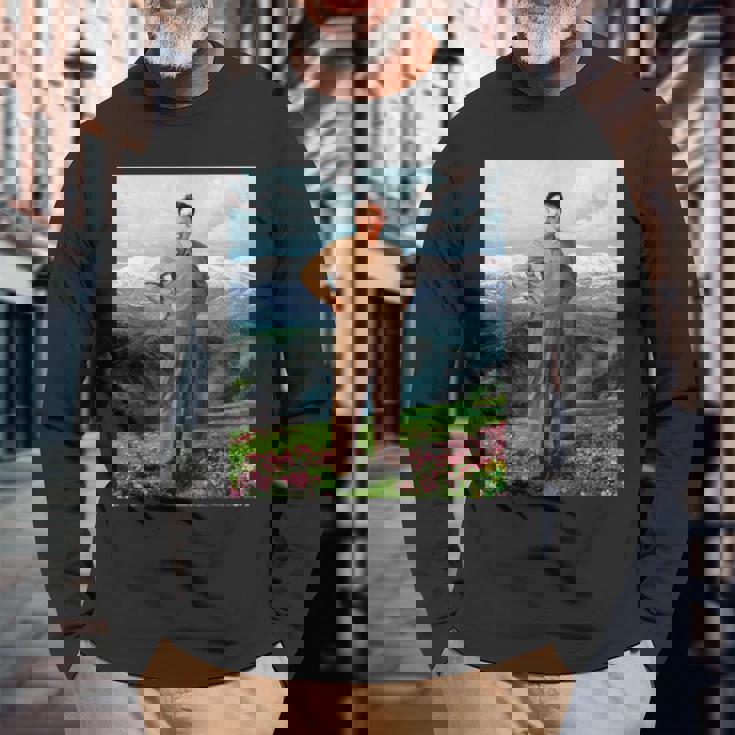 Kim Jong Il Kim Jong Un Humour North Korea 長袖Tシャツ 高齢者への贈り物