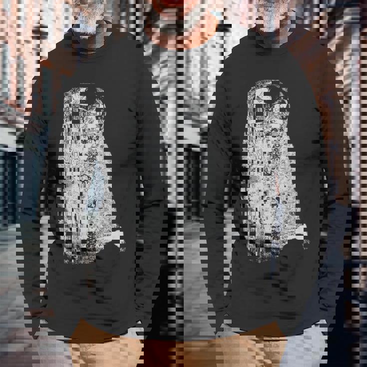 The Kiss グスタフ・クリムト クラシック アールヌーボー グラフィック Freedom 長袖Tシャツ 高齢者への贈り物