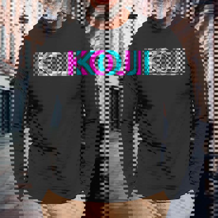 Koji こんにちは、私の名前はファーストネームタグ 長袖Tシャツ 高齢者への贈り物