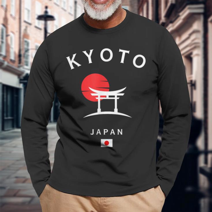 Kyoto Japón Bandera Japonesa Kyoto Palacio Imperial Recuerdo Camiseta de manga larga Regalos para ancianos