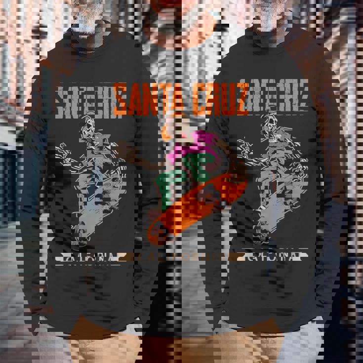 Laid Back スケルトン スケートボーダー サンタクルーズ 長袖Tシャツ 高齢者への贈り物