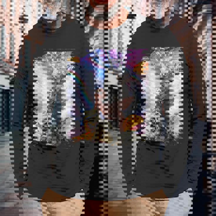 Laser Eyespace モルモット 猫 ナマケモノ 恐竜 長袖Tシャツ 高齢者への贈り物