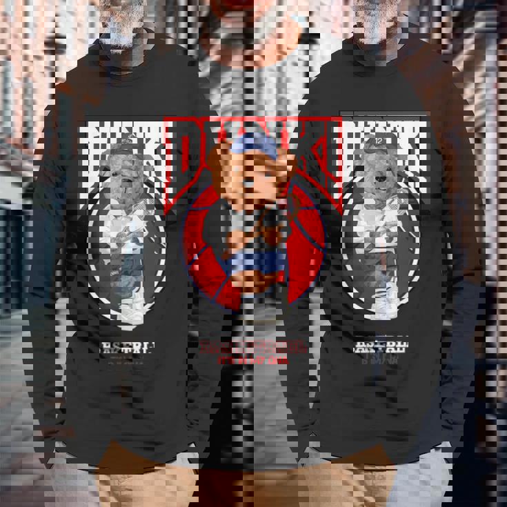 The Legend Teddy Bear Basketballlam Dunk Cool Basketball 長袖Tシャツ 高齢者への贈り物