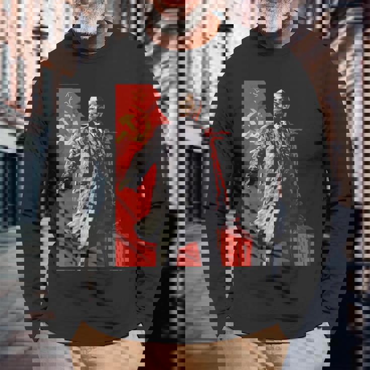 Lenin Forever ソビエト連邦 ソ連 ロシア レトロ ヴィンテージ ジャージ 長袖Tシャツ 高齢者への贈り物