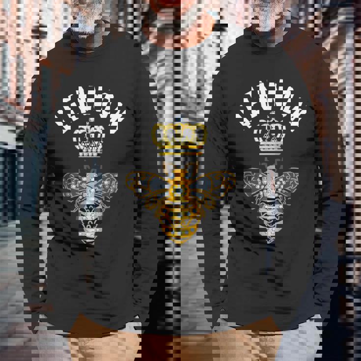 Lennon Name Lennon 誕生日プレゼント 女王冠 蜂 レノン 長袖Tシャツ 高齢者への贈り物
