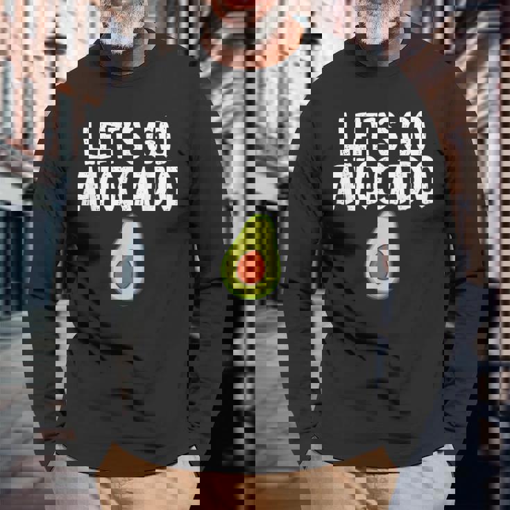 Let's Go アボカドユーモアジョーク ユニセックス アボカド中毒者 長袖Tシャツ 高齢者への贈り物