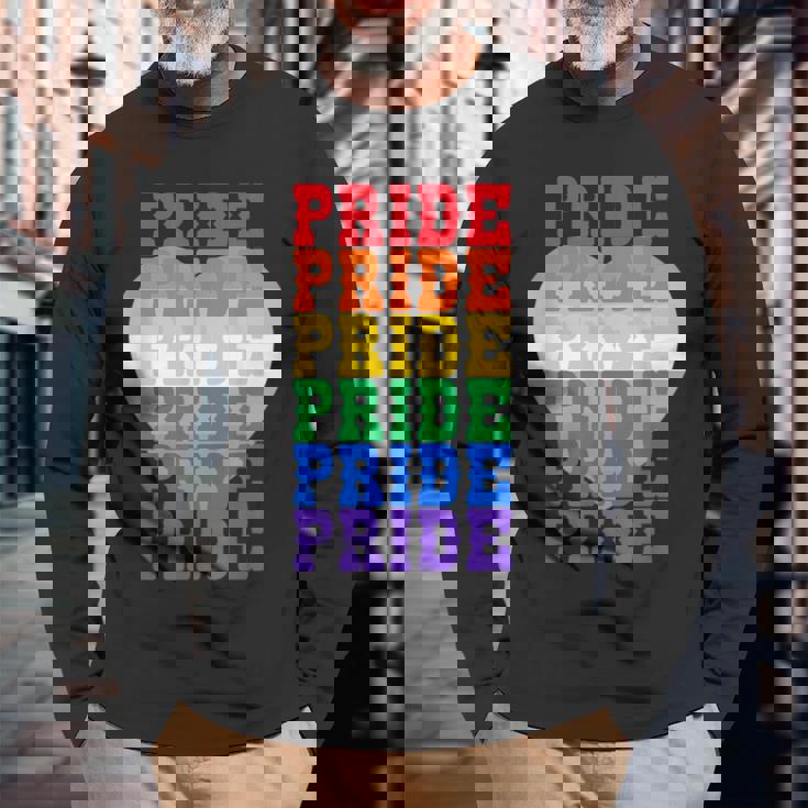 Lgbtq レインボーカラーのプライド 長袖Tシャツ 高齢者への贈り物