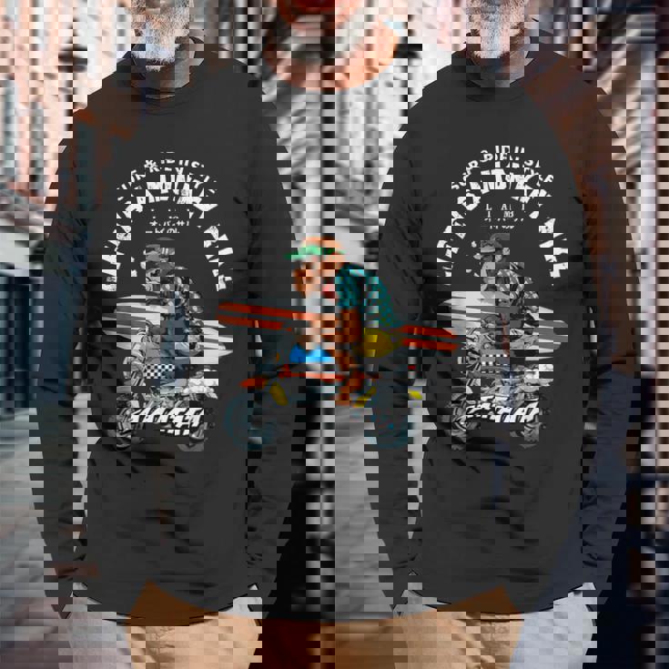 Life Is A Monkey バイク サーフィン 猿版 長袖Tシャツ 高齢者への贈り物