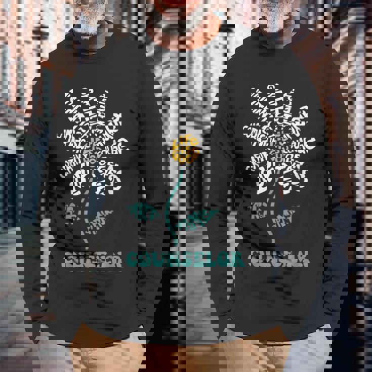 Life-Is Good Counselor ユーモア 勇気 開放性 楽しい 愛 長袖Tシャツ 高齢者への贈り物