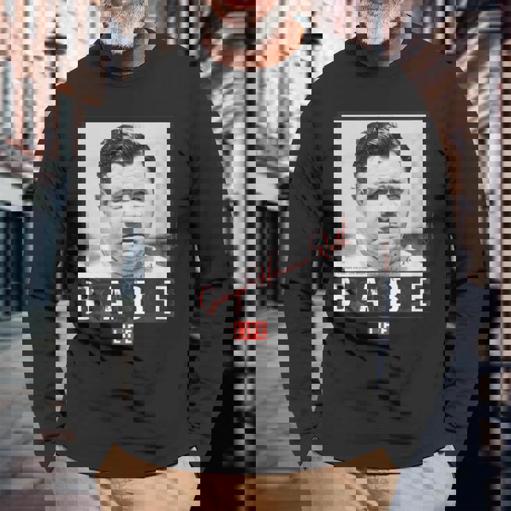 Life Picture Collection _ ベーブ ルース2 _ 野球 長袖Tシャツ 高齢者への贈り物