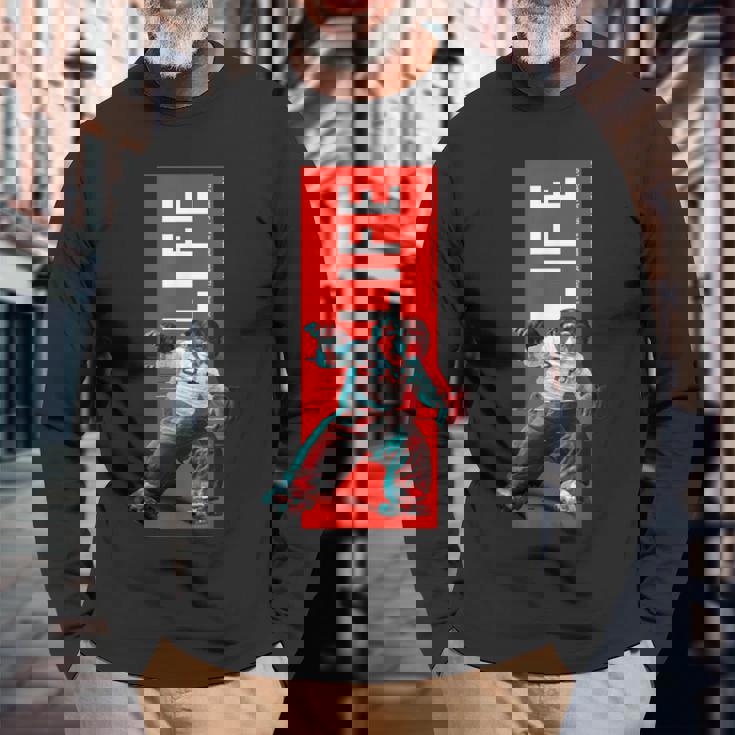 Life Picture Collection チンパンジー（3） 長袖Tシャツ 高齢者への贈り物