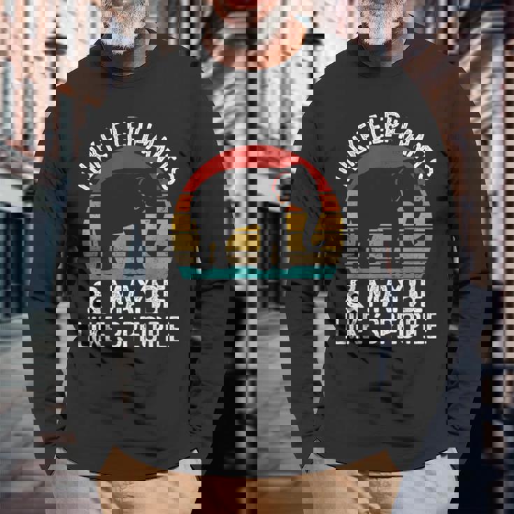 I Like Elephants And Maybe Like 3 People シャツ 象 長袖Tシャツ 高齢者への贈り物