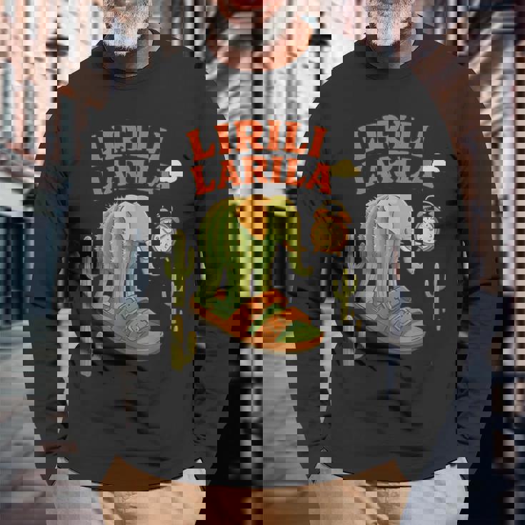 Lirili Larila イタリアのブレインロットミーム 長袖Tシャツ 高齢者への贈り物