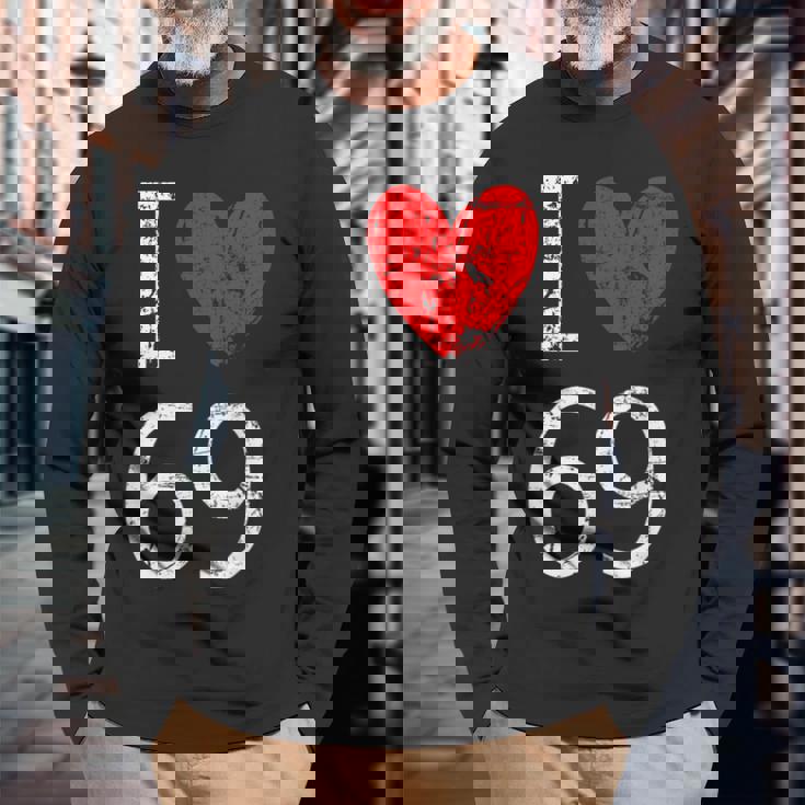 I Love 69 長袖Tシャツ 高齢者への贈り物