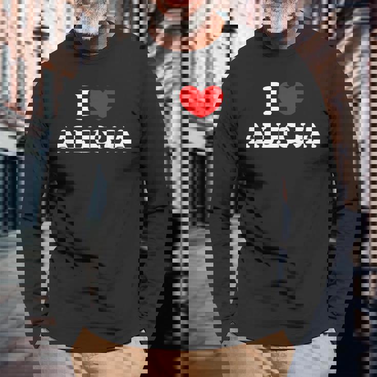 I Love Alicja 私は愛する Alicja 長袖Tシャツ 高齢者への贈り物