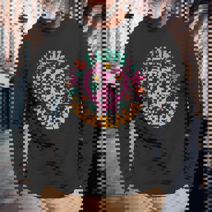 I Love Ashikaga 足利大好き 長袖Tシャツ 高齢者への贈り物