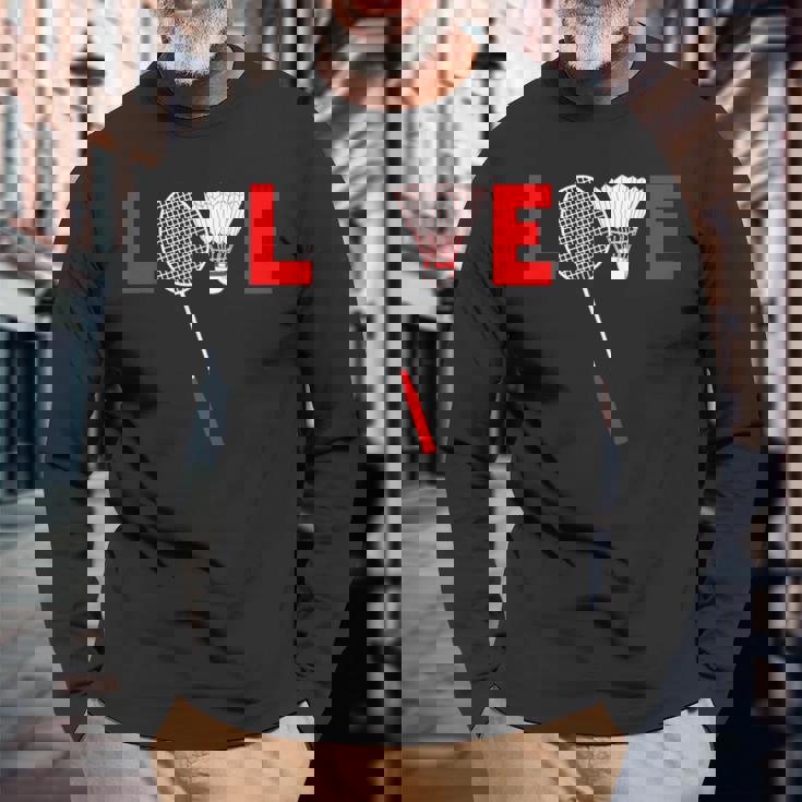 Love Badminton レトロバドミントンラバー 長袖Tシャツ 高齢者への贈り物