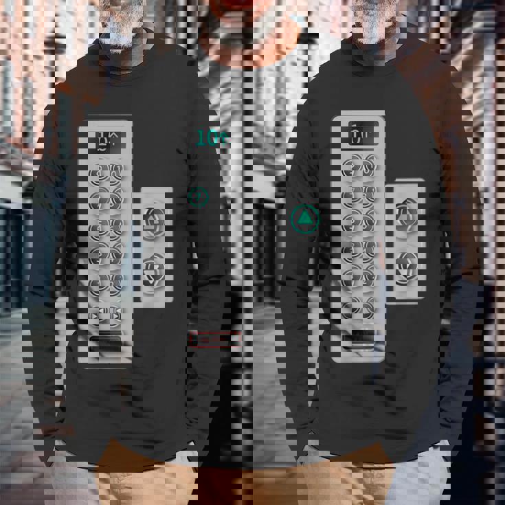 I Love Elevator ギフト かわいいエレベーターボタン メカニッククロージャー 長袖Tシャツ 高齢者への贈り物