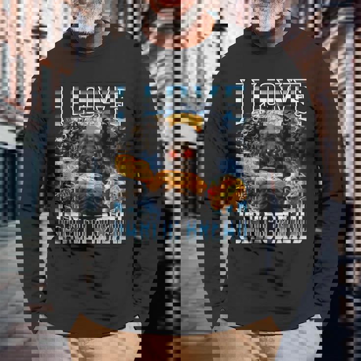 I Love Garlic Bread 長袖Tシャツ 高齢者への贈り物