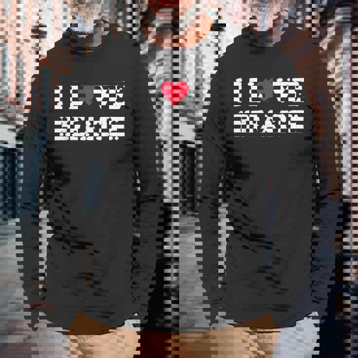 I Love Heath マッチング ガールフレンド&ボーイフレンド ヒースネーム 長袖Tシャツ 高齢者への贈り物