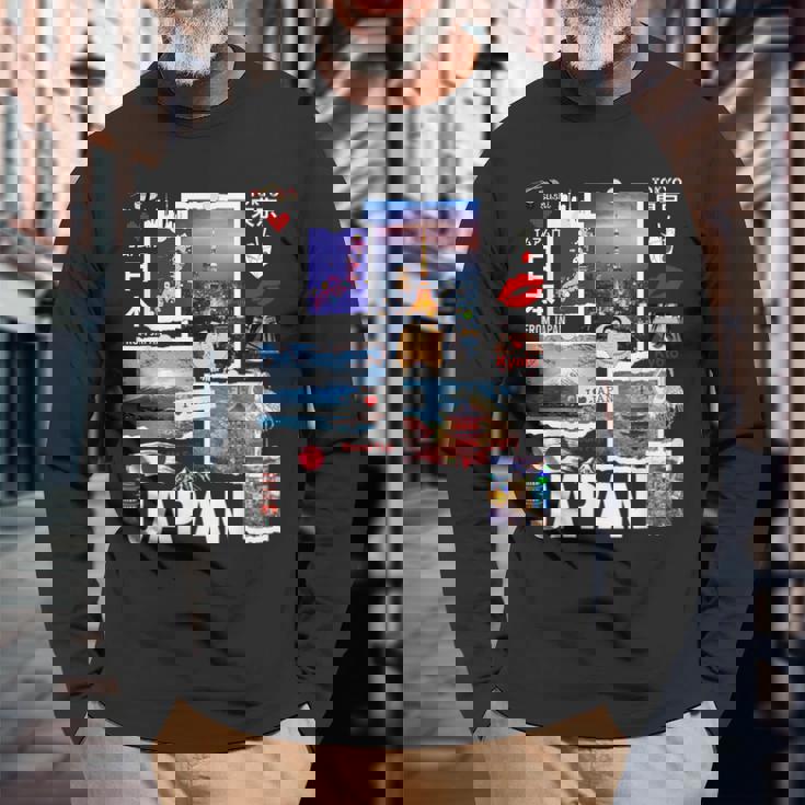 I Love Japan Culture Enjoy Cool Japan Landmarks Photos 長袖Tシャツ 高齢者への贈り物