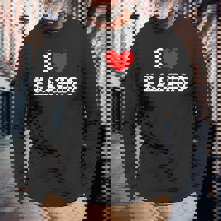 I Love Kaho 私は愛する Kaho 長袖Tシャツ 高齢者への贈り物