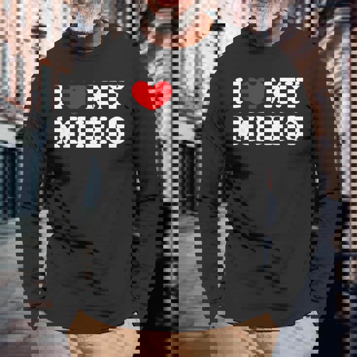 I Love My Miho みほが大好き 長袖Tシャツ 高齢者への贈り物